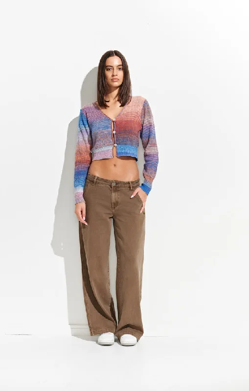 Misfit Pnoom Cropped Cardigan Elasticated Padded Insulated