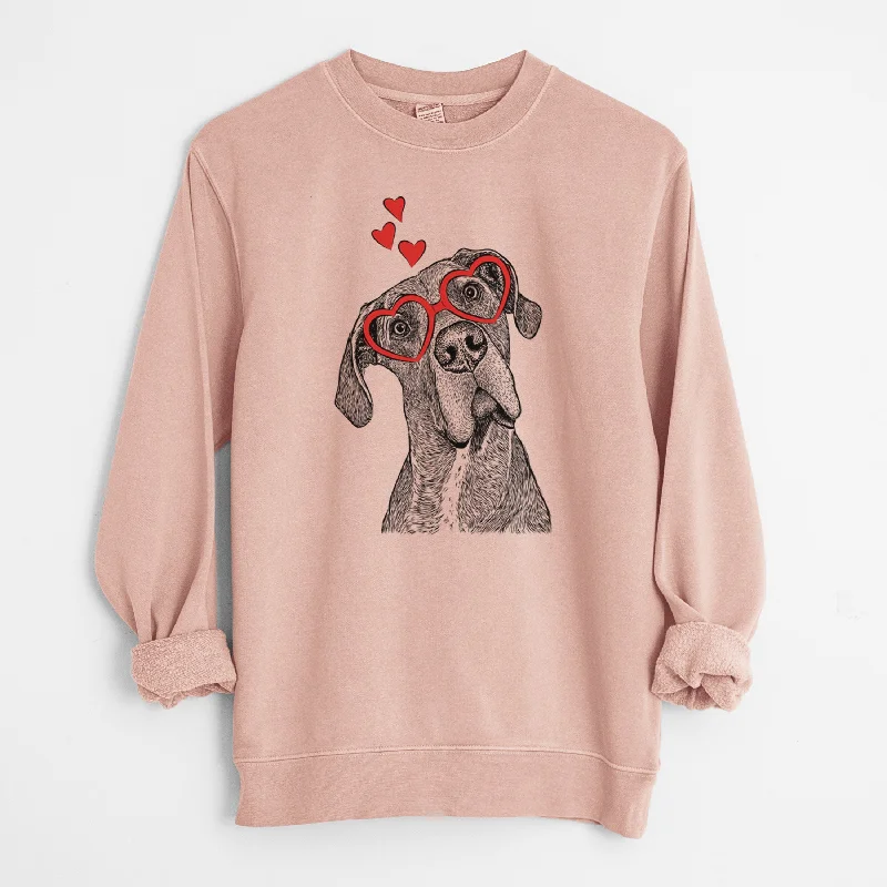 Valentine River the Great Dane - Unisex Pigment Dyed Crew Sweatshirt Hoodie with Relaxed Fit Easy Casual Valentine River the Great Dane - Unisex Pigment Dyed Crew Sweatshirt Hoodie with Relaxed Fit Easy Casual