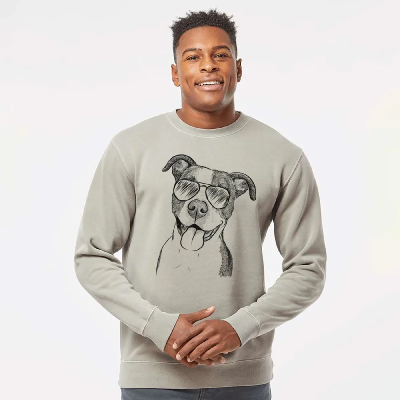 Aviator Jax the American Pitbull Terrier Mix - Unisex Pigment Dyed Crew Sweatshirt Hoodie Sweatshirt Pullover Aviator Jax the American Pitbull Terrier Mix - Unisex Pigment Dyed Crew Sweatshirt Hoodie Sweatshirt Pullover