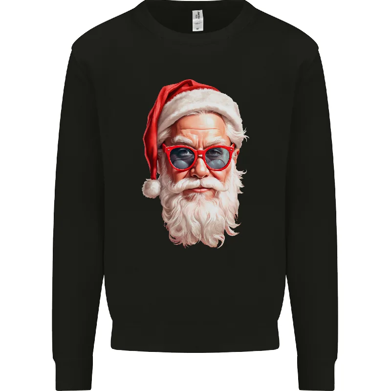 Cool Santa Summer Christmas Vibes Mens Sweatshirt Jumper Hoodie with Rolled Sleeves Casual Relaxed Cool Santa Summer Christmas Vibes Mens Sweatshirt Jumper Hoodie with Rolled Sleeves Casual Relaxed
