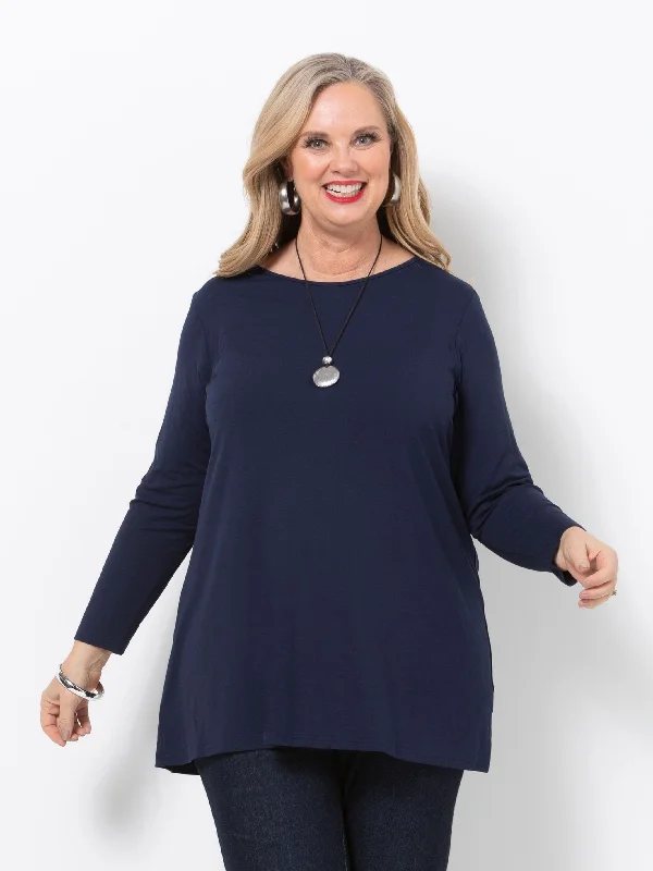 1022 Basic Long Knit Top Holiday Knit Blouse