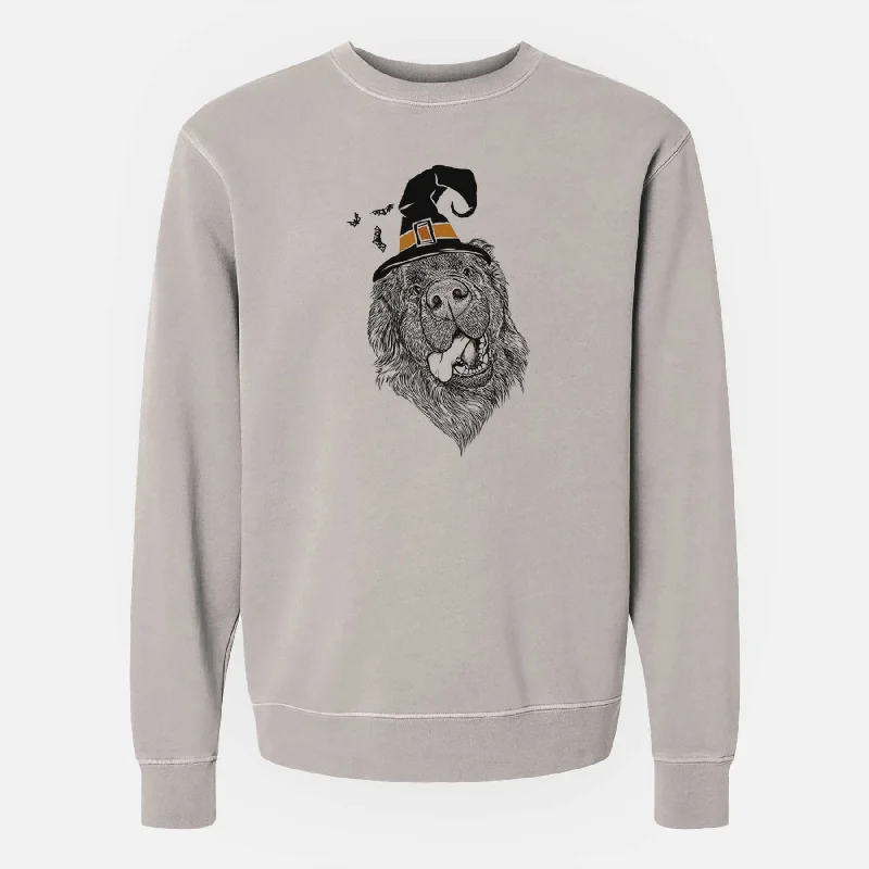 Witch Tuna the Newfoundland - Unisex Pigment Dyed Crew Sweatshirt Hoodie with High-Low Hem Asymmetrical Trendy Witch Tuna the Newfoundland - Unisex Pigment Dyed Crew Sweatshirt Hoodie with High-Low Hem Asymmetrical Trendy