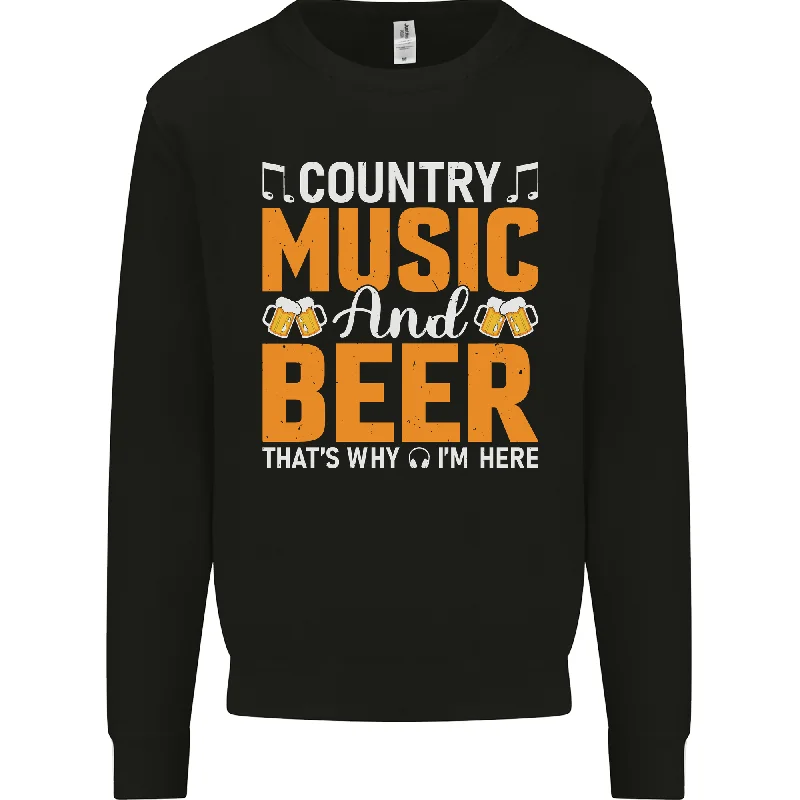 Country Music and Beer Thats Why Im Here Mens Sweatshirt Jumper Hoodie Jacket Zipper Layering Country Music and Beer Thats Why Im Here Mens Sweatshirt Jumper Hoodie Jacket Zipper Layering