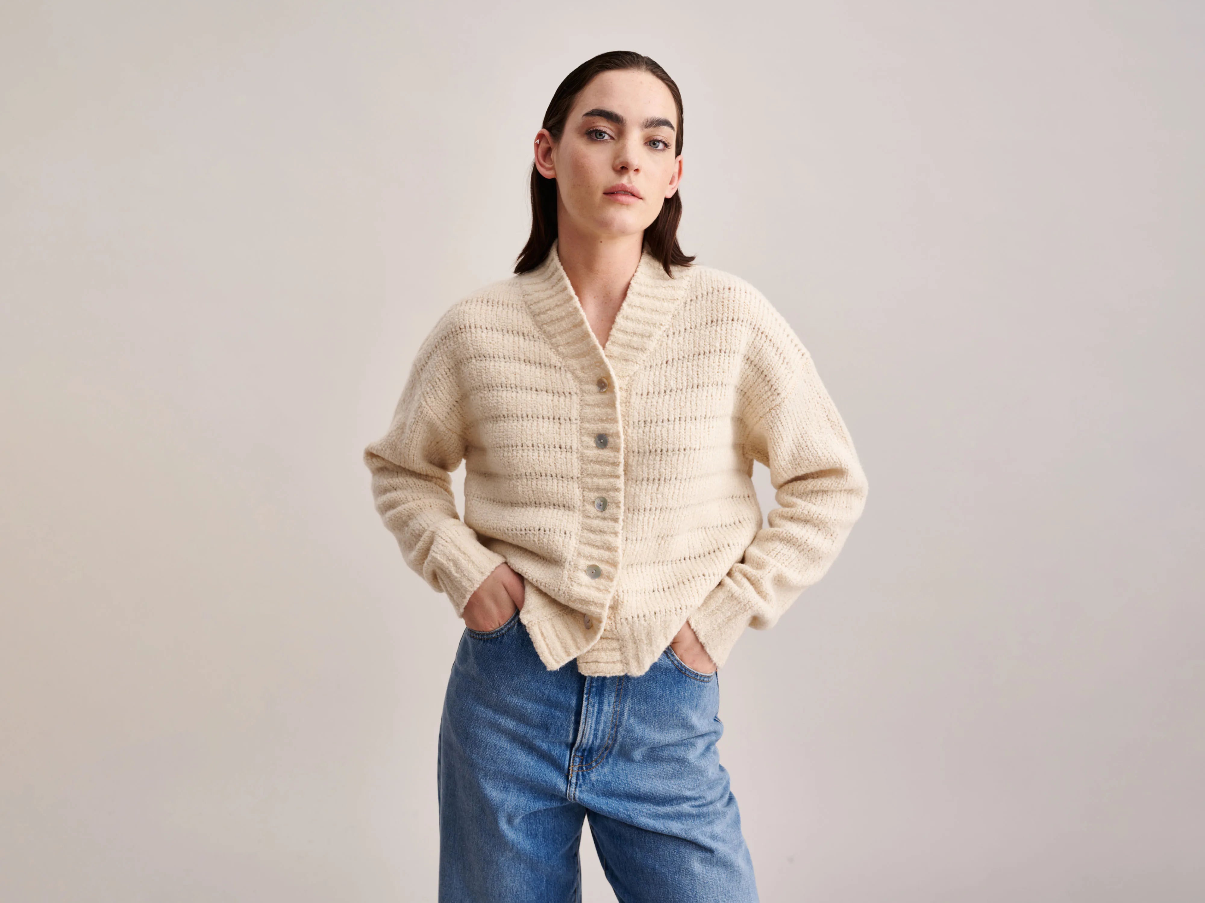 Gyel Cardigan (232 / W / IVORY) Machine Wash Dry Clean Hand Wash