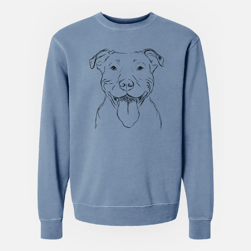 Bare Major the Pitbull - Unisex Pigment Dyed Crew Sweatshirt Hoodie with Frayed Bohemian Relaxed Bare Major the Pitbull - Unisex Pigment Dyed Crew Sweatshirt Hoodie with Frayed Bohemian Relaxed