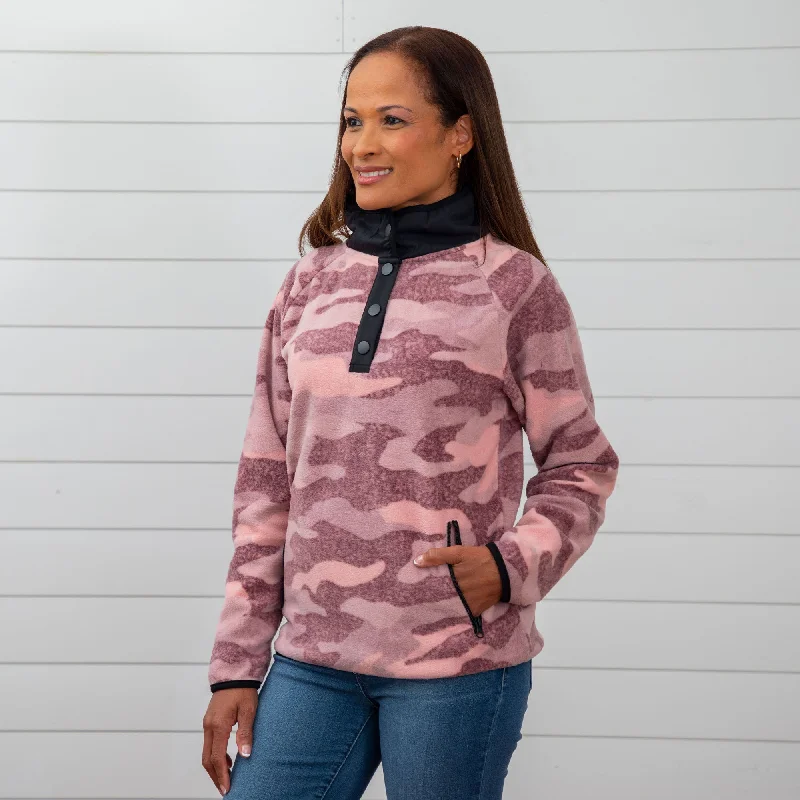 Camo Fleece Pullover Honey Neck Pullover