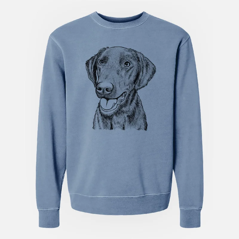 Bare Onyx the Labrador Retriever - Unisex Pigment Dyed Crew Sweatshirt Hoodie with Pastel Soft Subtle