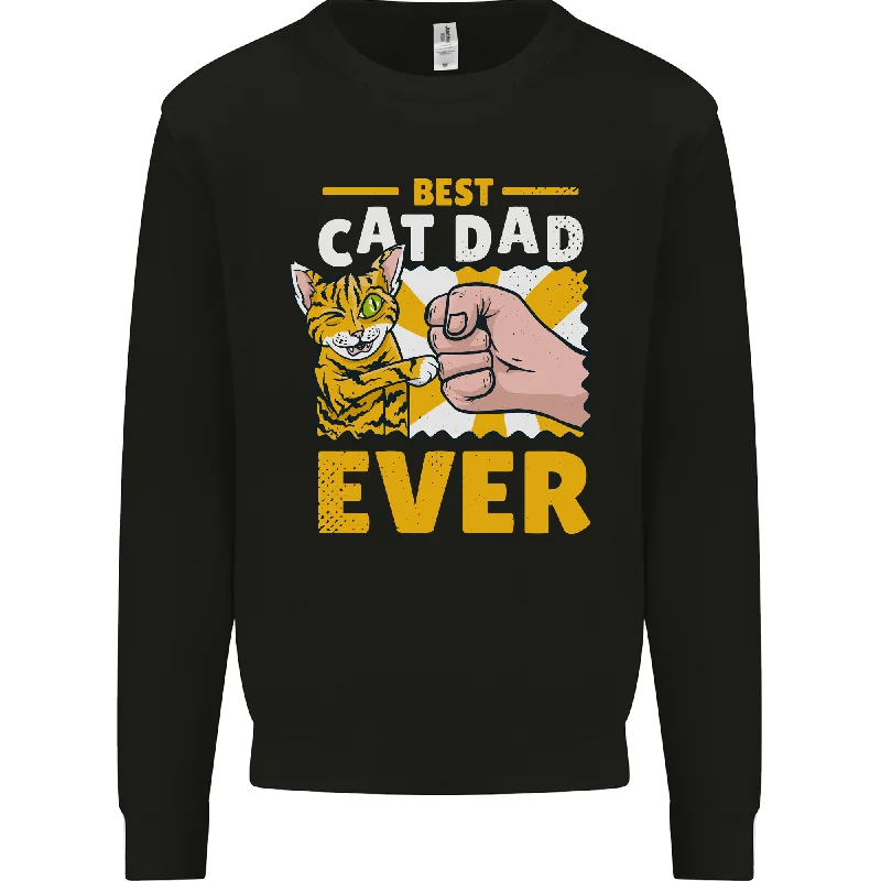 Best Cat Dad Ever Funny Fathers Day Mens Sweatshirt Jumper Hoodie with Magnetic Closure Innovative Modern