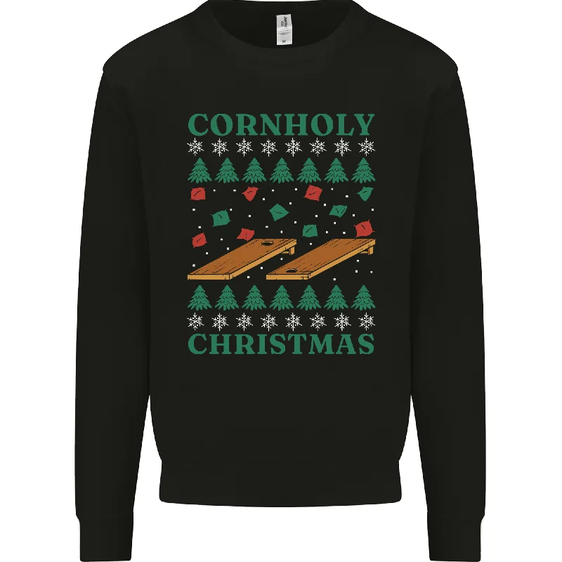 Cornholy Christmas Cornhole Xmas Mens Sweatshirt Jumper Hoodie with Elastic Waist Stretchable Comfortable Cornholy Christmas Cornhole Xmas Mens Sweatshirt Jumper Hoodie with Elastic Waist Stretchable Comfortable