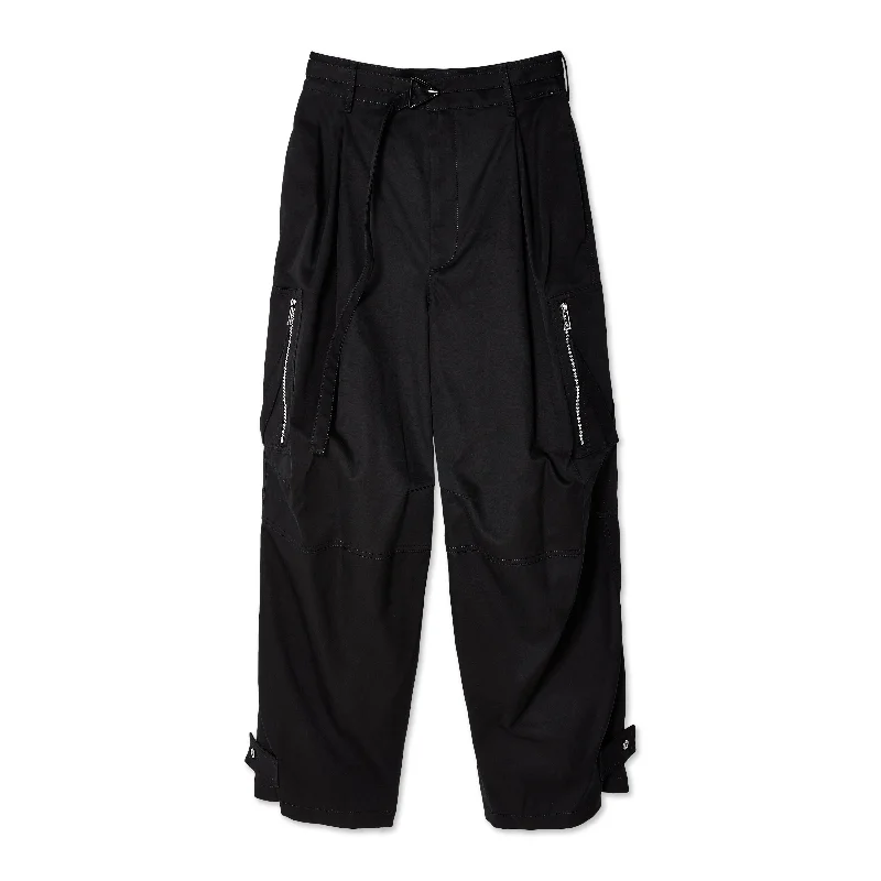 Bottega Veneta - Women’s Cotton Twill Trouser - (Black) Trousers Elastic Waist Soft