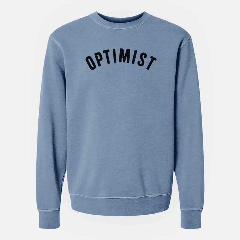 Optimist - Articulate Collection - Unisex Pigment Dyed Crew Sweatshirt Hoodie with Lace Feminine Delicate