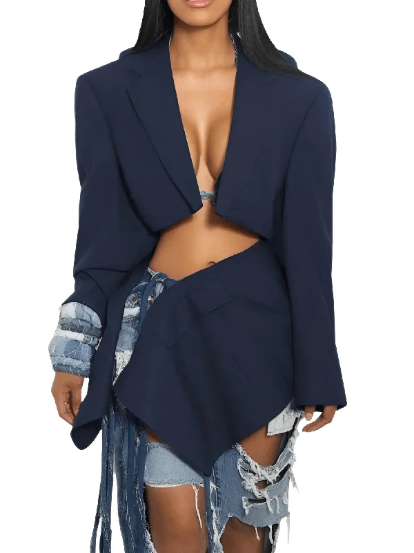 Elegant Women's Blazer Skirt Set Lapel Collar Jacket and Bandage Mini Skirt 2 Piece New Office Work Outfits Insulated Jacket Fitted Jacket Loose Jacket Elegant Women's Blazer Skirt Set Lapel Collar Jacket and Bandage Mini Skirt 2 Piece New Office Work Outfits Insulated Jacket Fitted Jacket Loose Jacket