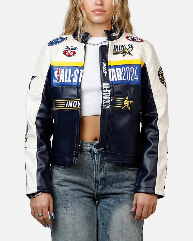 Pro Standard Women's NBA All-Stars Leather Jacket Eggshell/Midnight Herringbone Jacket Houndstooth Jacket Plaid Jacket Pro Standard Women's NBA All-Stars Leather Jacket Eggshell/Midnight Herringbone Jacket Houndstooth Jacket Plaid Jacket