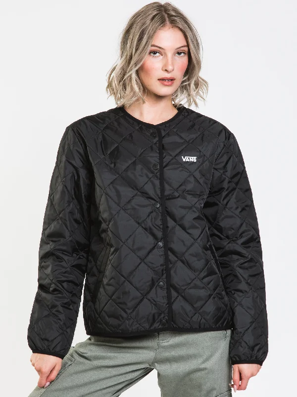 VANS W FORCES QUILTED JACKET - CLEARANCE Notch Collar Peter Pan Collar Cowl Neck