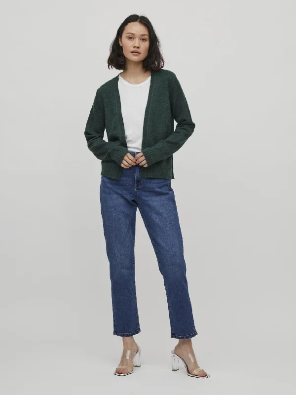 VIRIL Knit Cardigan - Pineneedle Solid Print Embellished