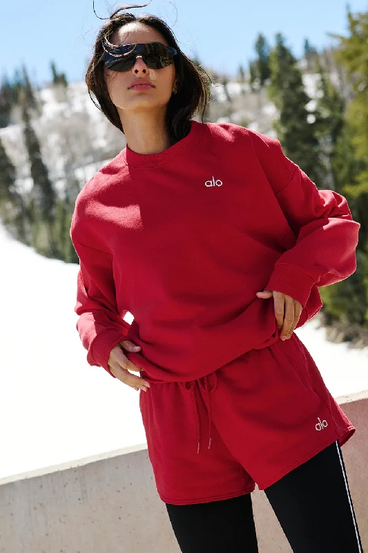 Accolade Crew Neck Pullover - Bold Red Short Sleeve Top