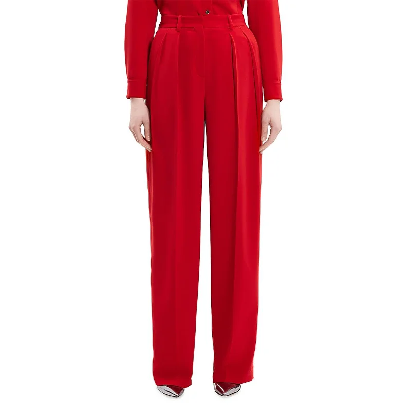 Theory Womens Pleated High-Waist Trouser Pants Trousers Exclusive Limited