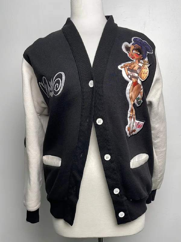 Stack varsity cardigan medium-HURT Wool Fabric Cashmere Fabric Tweed Fabric