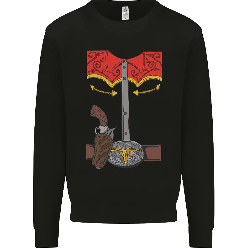 Cowboy Fancy Dress Costume Outfit Stag Do Mens Sweatshirt Jumper Hoodie with Drawcord Adjustable Secure Cowboy Fancy Dress Costume Outfit Stag Do Mens Sweatshirt Jumper Hoodie with Drawcord Adjustable Secure