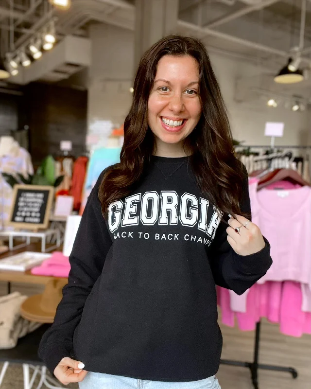Georgia Back To Back Champs Sweatshirt Hoodie with Ribbed Cuffs Snug Fit Comfort