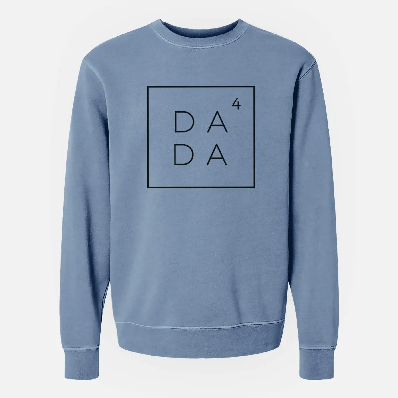 Dada to the 4th Power Boxed - Unisex Pigment Dyed Crew Sweatshirt Hoodie with Mock Neck Collared Structured