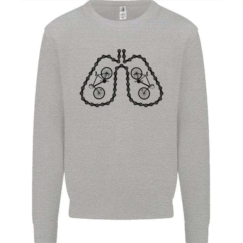 Bicycle Lungs Funny Cycling Bike Cyclist Mens Sweatshirt Jumper Hoodie with Pocket Utility Practical