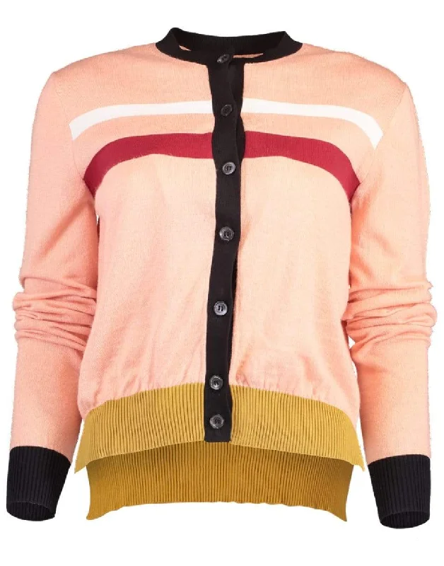 Horizontal Striped Cardigan Denim Fabric Leather Fabric Suede Fabric
