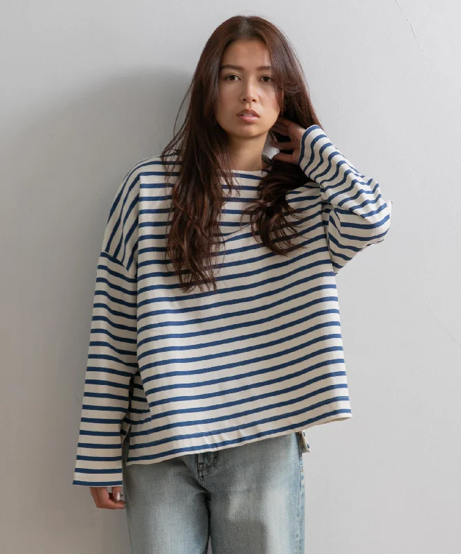 【WOMEN】ORCIVAL WIDE BODY BOAT NECK PULLOVER Notched Neck Pullover