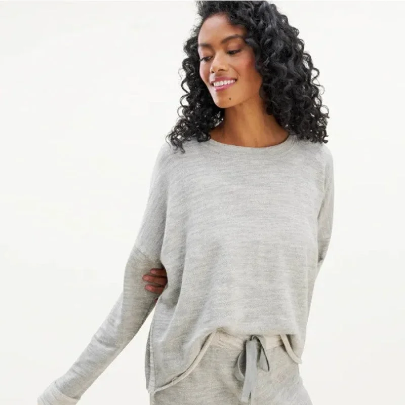 Dolan Heathered Pullover (Mid Grey) Long Bell Sleeve