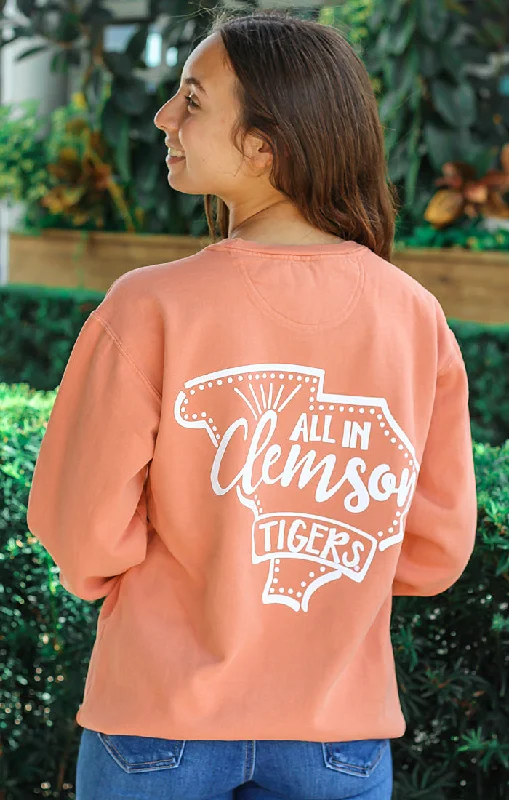 The Clemson Pep Squad Pullover Gathered Sleeve Pullover