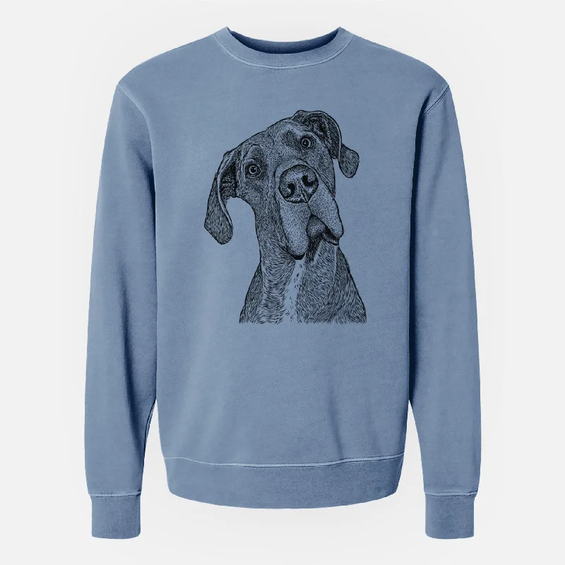Bare River the Great Dane - Unisex Pigment Dyed Crew Sweatshirt Hoodie with Batwing Sleeves Loose Dramatic Bare River the Great Dane - Unisex Pigment Dyed Crew Sweatshirt Hoodie with Batwing Sleeves Loose Dramatic