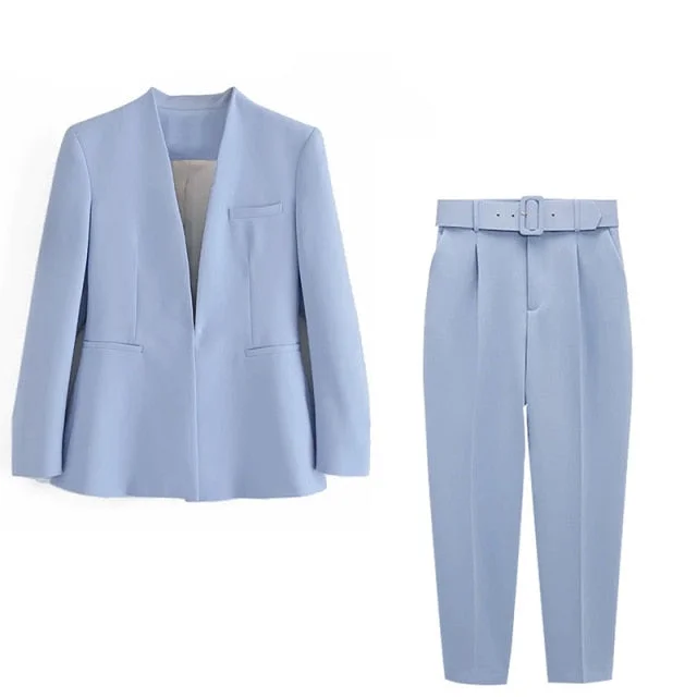2 Piece Set Blazer Blazer Office Suit Pantsuit Simple Solid Color Suit Women's Pencil Blazer 2 Piece Set Blazer Blazer Office Suit Pantsuit Simple Solid Color Suit Women's Pencil Blazer