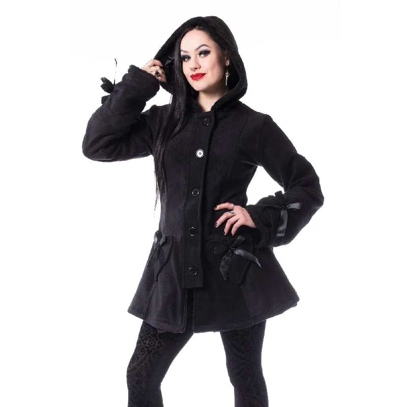 ALISON COAT - BLACK Cotton Linen Terry