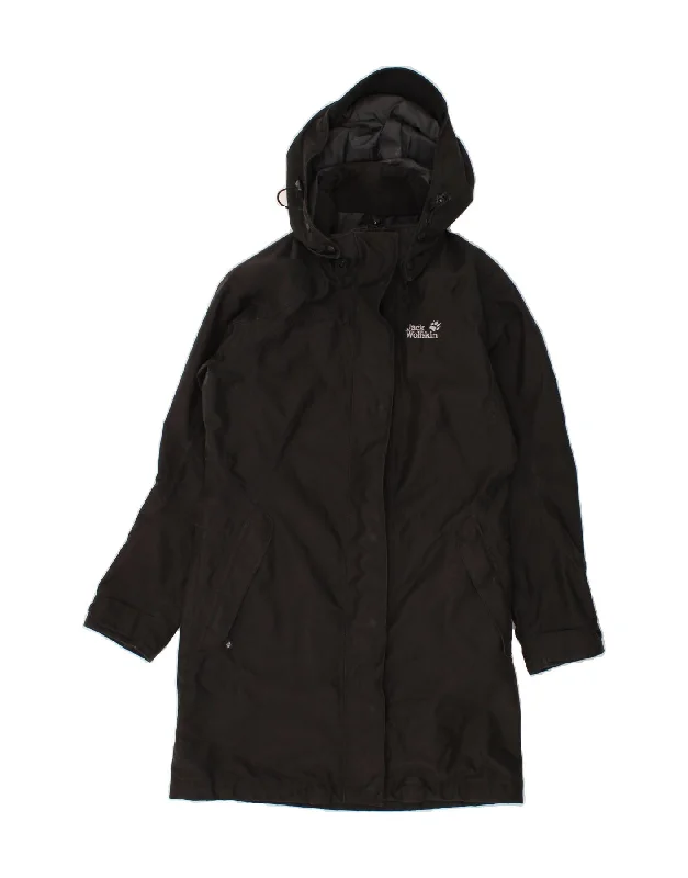 JACK WOLFSKIN Womens Hooded Windbreaker Coat UK 10 Small Black Polyester A-Line Ball Gown Mermaid JACK WOLFSKIN Womens Hooded Windbreaker Coat UK 10 Small Black Polyester A-Line Ball Gown Mermaid