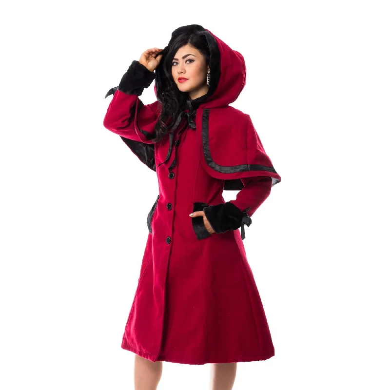 ELENA COAT - RED Vent Hem Cuff