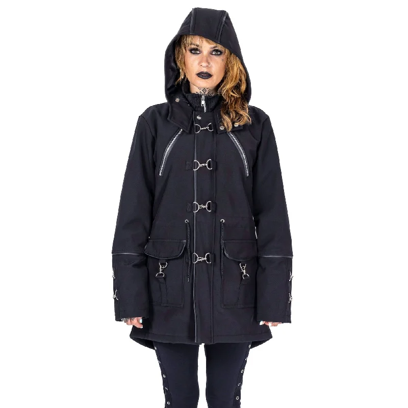 MAKARA COAT - BLACK Buttoned Toggled Snapped