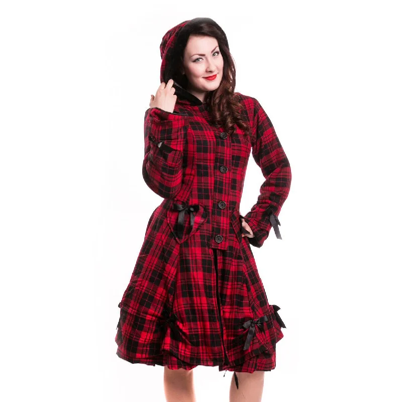 ALICE COAT - RED CHECK Nylon Polyester Spandex