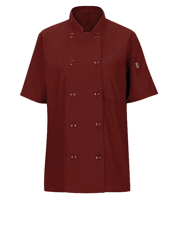 Women's Short Sleeve 28.5" Chef Coat with OilBlok + MIMIX™ Cardigan Sweater Pullover Women's Short Sleeve 28.5" Chef Coat with OilBlok + MIMIX™ Cardigan Sweater Pullover