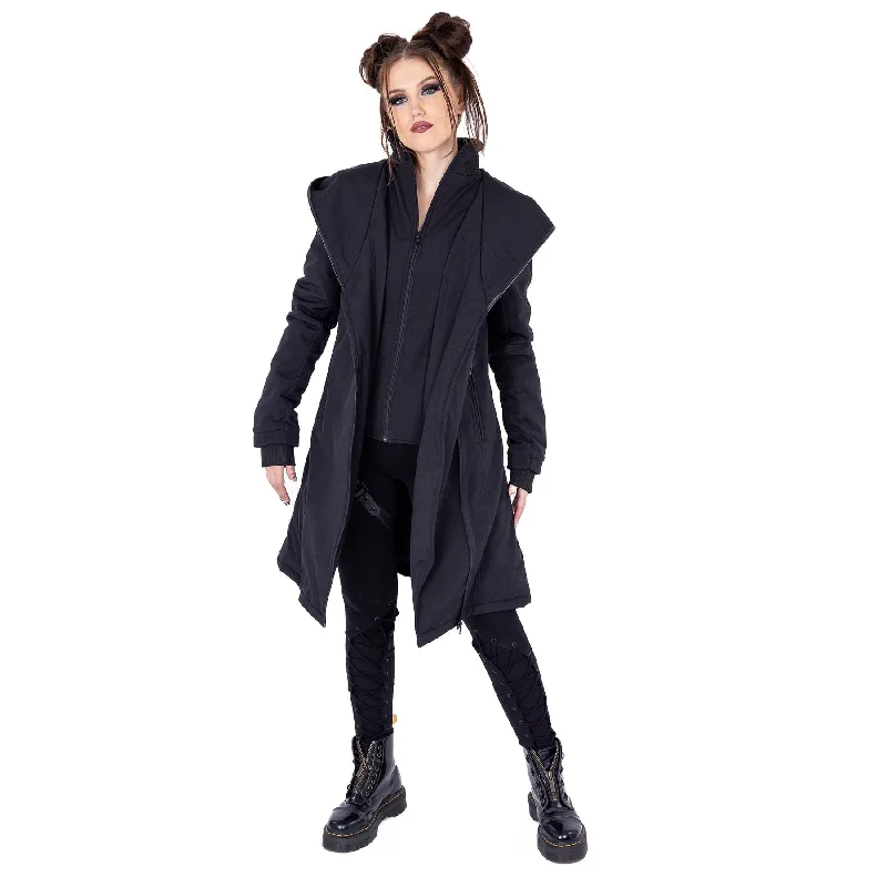 GIANNA COAT - BLACK Toggle Coat Shawl Collar Coat Notch Collar Coat