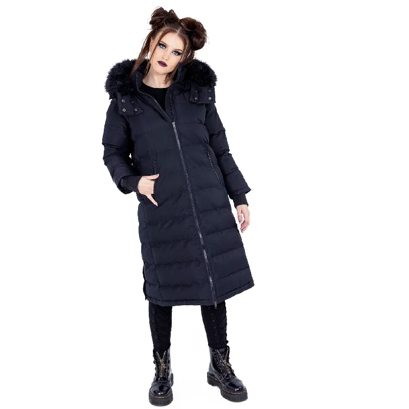 LYDIA COAT - BLACK Hooded Jacket Zipper Jacket Button Jacket