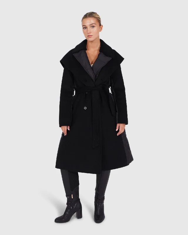 Walk Me Home Convertible Coat Welt Pockets Slit Pockets Flap Pockets