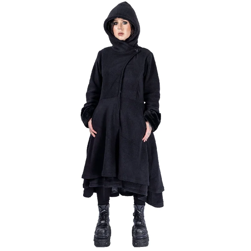 GLOAMING COAT - BLACK Pockets Sleeves Lining