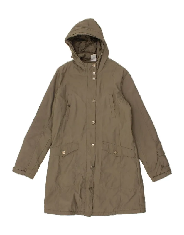 ADIDAS Womens Hooded Windbreaker Coat UK 12 Medium Khaki Polyamide empire Basque Peplum ADIDAS Womens Hooded Windbreaker Coat UK 12 Medium Khaki Polyamide empire Basque Peplum