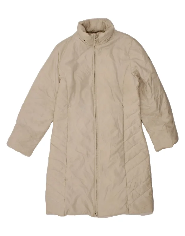SERGIO TACCHINI Womens Padded Coat IT 46 Large Off White Polyester Fleece Down Feather SERGIO TACCHINI Womens Padded Coat IT 46 Large Off White Polyester Fleece Down Feather