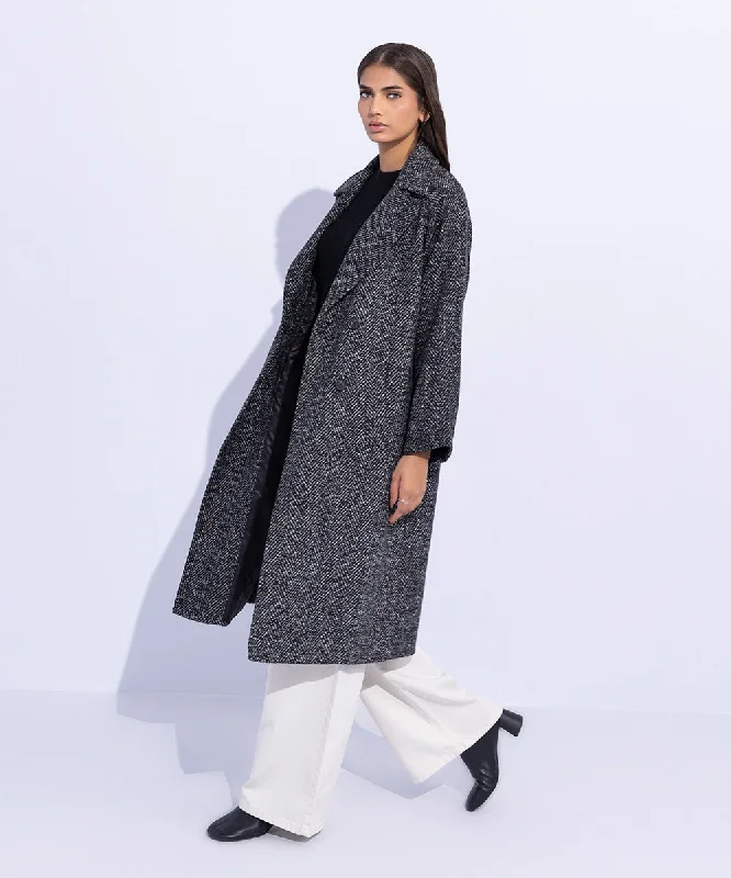 Oversized Raglan Coat Appliqued Beaded Sequined