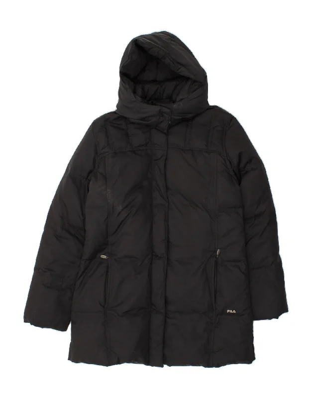 FILA Womens Loose Fit Hooded Padded Coat UK 10 Small Black Polyamide A-Line Ball Gown Mermaid FILA Womens Loose Fit Hooded Padded Coat UK 10 Small Black Polyamide A-Line Ball Gown Mermaid