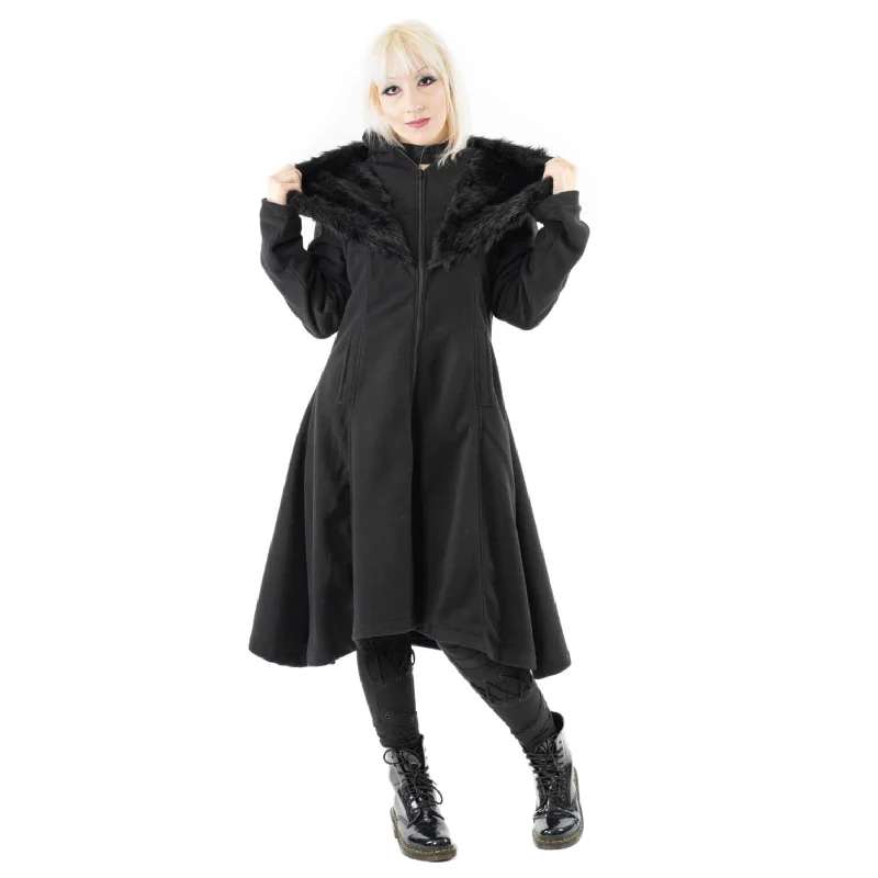 COSETTE COAT - BLACK Pleated Ruffled tiered