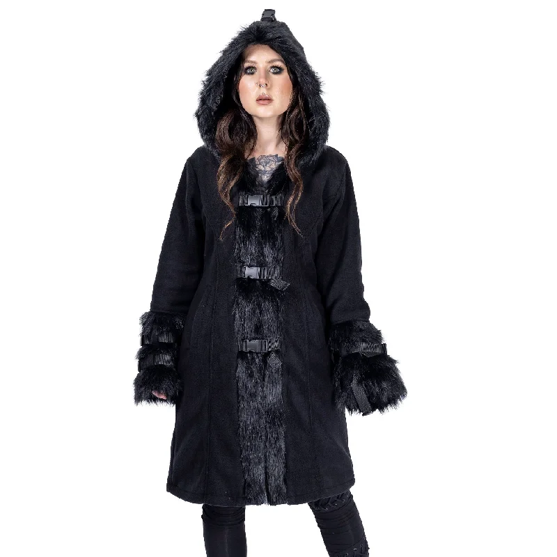 CIRCE COAT - BLACK Three-Quarter Sleeve Elbow Sleeve Wrist Sleeve