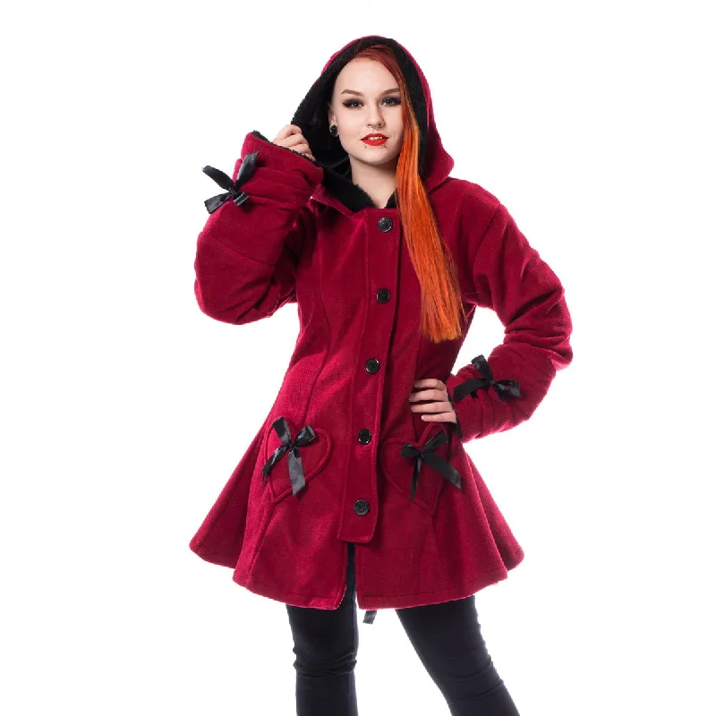 ALISON COAT - RED Tailored Straight A-Line