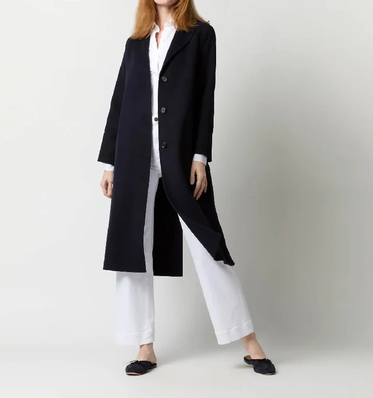 Caterina Coat In Navy Blouse Shirt Tunic